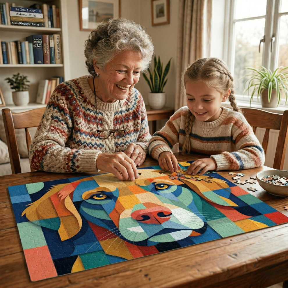 Abstract Dog Portrait Jigsaw Puzzle
