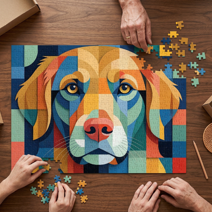 Abstract Dog Portrait Jigsaw Puzzle