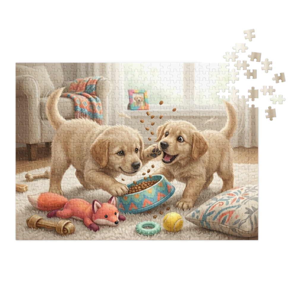 Puppies Playing Jigsaw Puzzle