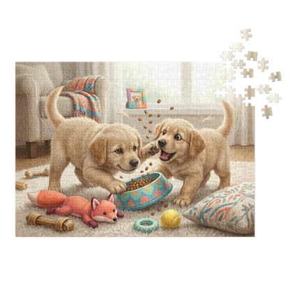 Puppies Playing Jigsaw Puzzle