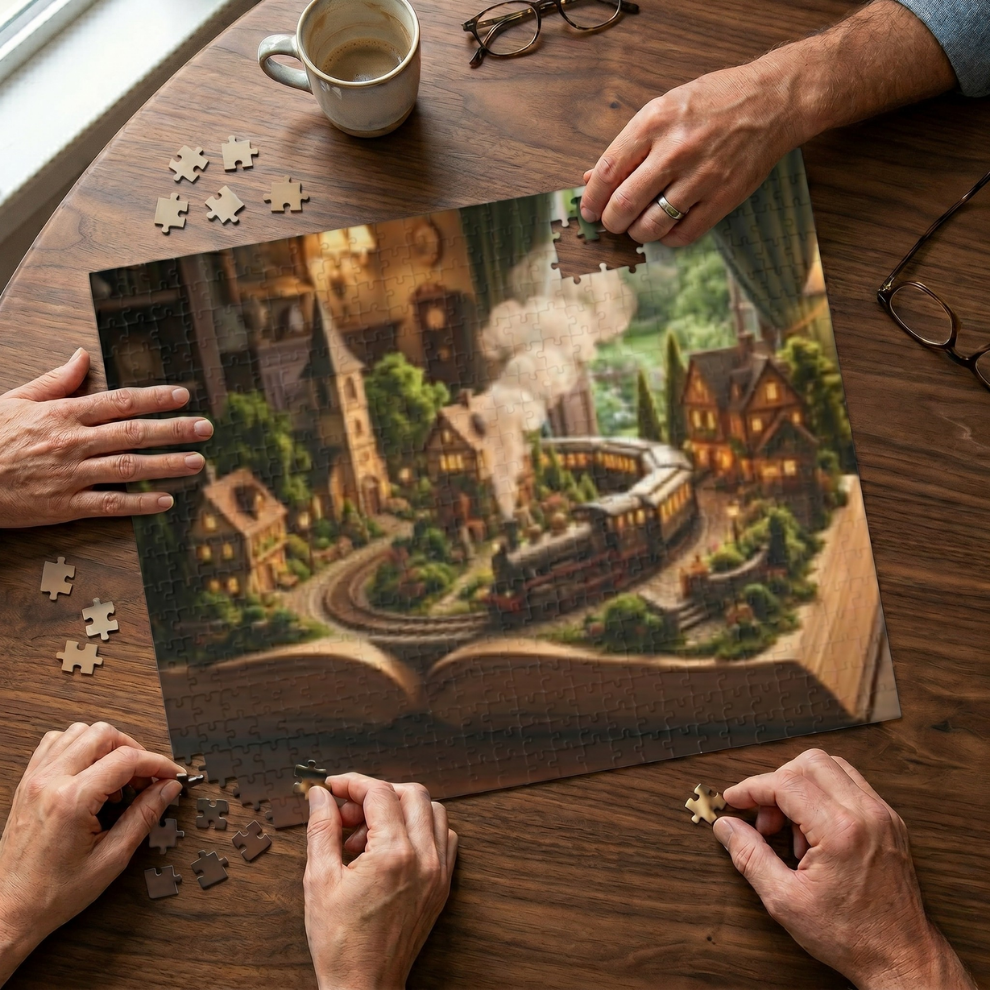 Train in the Book Jigsaw Puzzle