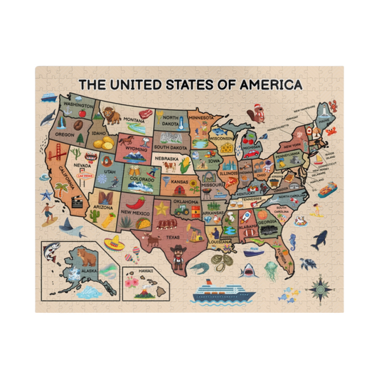 The 50 States Map Jigsaw Puzzle
