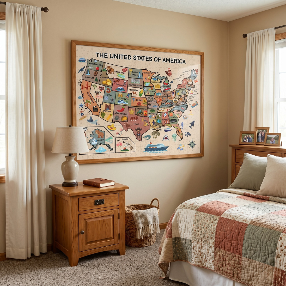 The 50 States Map Jigsaw Puzzle