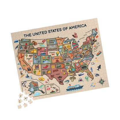 The 50 States Map Jigsaw Puzzle